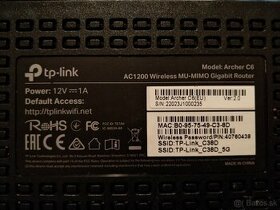 Predám router TP link AC1200 Archer C6 - 1