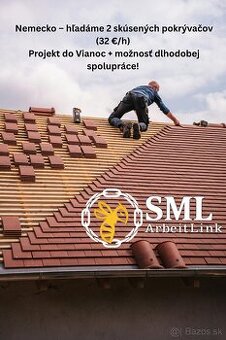 🇩🇪 Nemecko – hľadáme 2 skúsených pokrývačov (32 €/h)