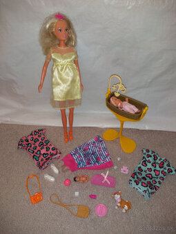 babika barbie bábo postieľka zavinovačka doplnky topánky šat