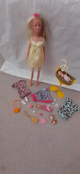 babika barbie bábo postieľka zavinovačka doplnky topánky šat - 1