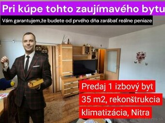 Predaj 1 izbový byt,35m2, 4/7posch, Nitra-Klokočina, rek,Exk