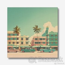 Miami palms retro obraz na plátne