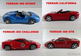 BBURAGO-FERRARI 1:43-458CHALLENGE,488GTB, SPIDER,CALIFORNIA