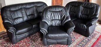 Luxusní kožená sedací souprava 3+2+1, 4382