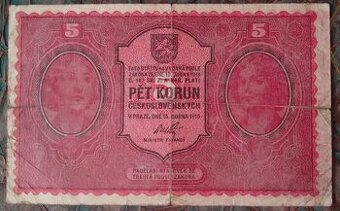 Predám 5 Kč 1919