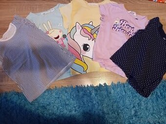 Letné dievčenské tričká zn. HandM veľ.110-116