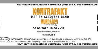 Kontrafakt - Murdardo Mulano Tour 6.6.2026, Bratislava - VIP