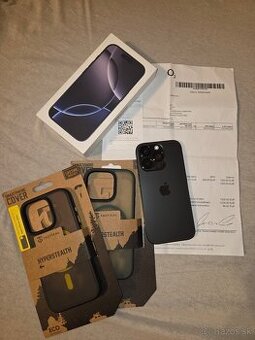 iPhone 16 Pro,Black Titanium,256GB,top stav,zaruka 13mes.