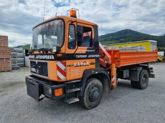 MAN 4X4 13/222 s hydraulickou rukou atlas/sklápač