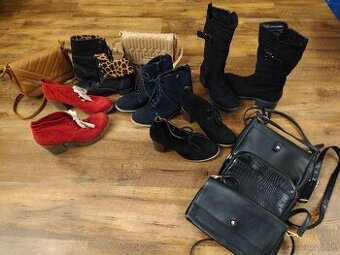 5ks Nové čižmy (brúsená koža)+5ks nové kabelky