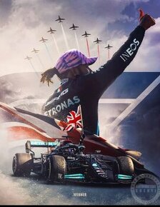 Lewis Hamilton poster, plátno 50x70