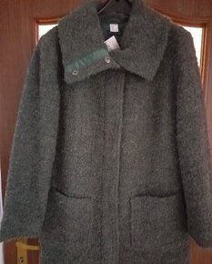 Zelený bukle kabat s visačkou, vel.44 PC: 42,NOVÝ