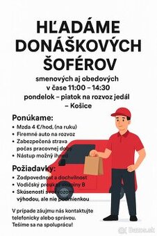 Hľadáme smenového aj obedového šoféra Ke