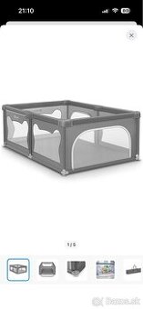 Detska ohradka Lionelo Willow Grey Concrete