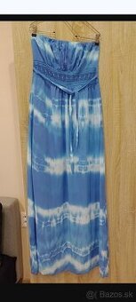 Modré batikovane maxišaty