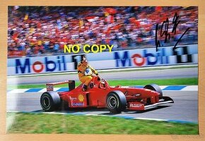 Michael Schumacher F1 Ferrari velké foto 20x30 orig. autogr
