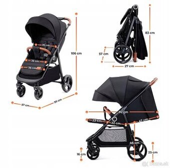 Kinderkraft grande black čierny kočík nový neodbalený