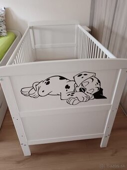 Biela detská postieľka Kasper 2v1, 140x70