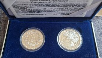 San Maríno 2002 - SADA 5€ a 10€ Ag "Benvenuto Euro"