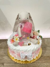 Plienková torta zajačik ružová