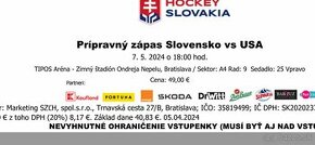 Predám vstupenku na prípravný zápas Slovensko vs USA