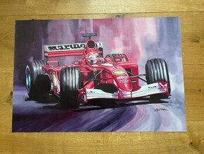 poster plagát maľba Ferrari Michael Schumacher F1 Formula 1