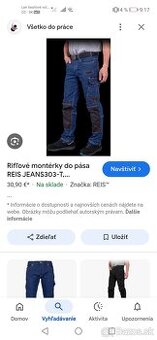 Reis pracovné rifle nové veľkosť 50