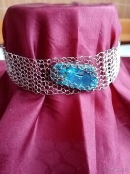 ŠPERK STRIEBORNÝ-S JASPISOM:NÁHRDELNÍK-RUČNÁ PRÁCA-HAND MADE
