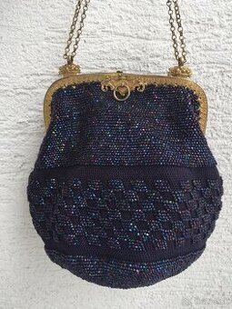 Starozitna antik vyse 100 rocna kabelka posita koralikmi