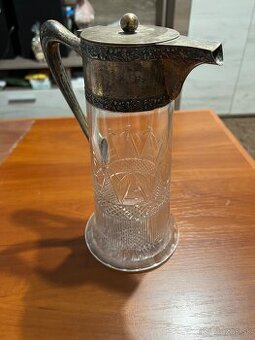 Predám starožitný Strieborno-Krištálový krčah 19-20 storočie