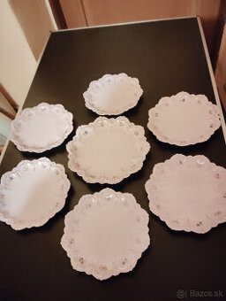 Dezertna suprava Ruzovy porcelan dekor Lenka.