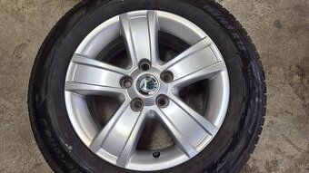 Originál elektróny Škoda 5x112r15, letné ako nové 195/65r15