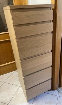 Ikea Malm komoda so 6 zásuvkami a zrkadlom