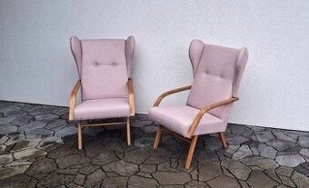 Retro křesla "ušáci" po renovaci 2ks