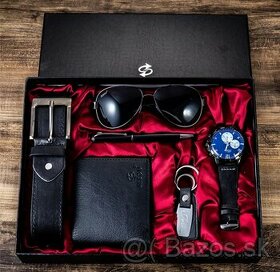 Luxusná darčeková kazeta,hodinky, okuliare, peňaženka,opasok