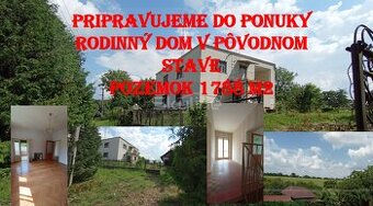 predaj dvojpodlažný rodinný dom na pozemku s výmerou 1788 m2
