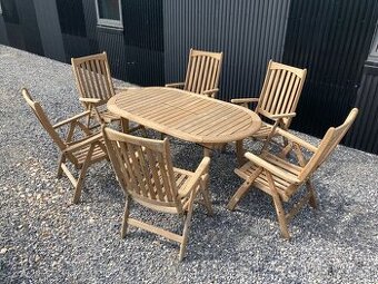 TEAK - Exkluzivne zahradne sedenie Mesch - pre 6 osob