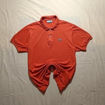 Vintage 80s Lacoste chemise oranžová polokošeľa krátky rukáv
