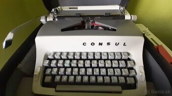 Písací stroj CONSUL - prenosný, v kufríku, funkčný