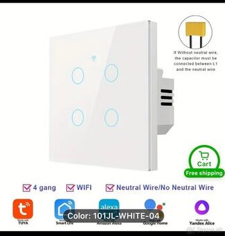 Smart switch 4 tlačidlový vypínač 4gang ; 2 Smart vypínače 4