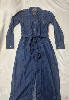 Džínsové dlhé šaty s opaskom zn. UNCS