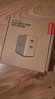 Lenovo Dual USB-C 65W GaN nabíjací adaptér čierny