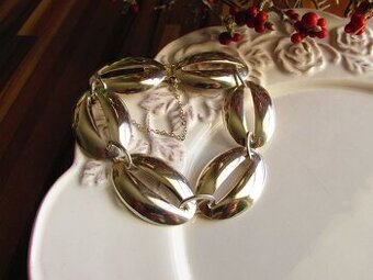 Hrubý starý strieborný náramok, Ag 900