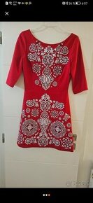 Červené folklór šaty Mileva