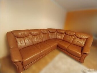 Rohová kožená sedačka 490 Eur, dá sa rozložiť