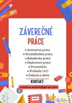 Seminárne, bakalárske, diplomové, stredoškolské práce