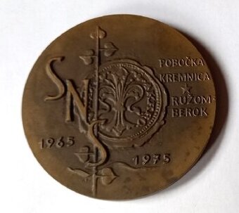 Medaila 1975 SNS Pobočka Kremnica Ružomberok