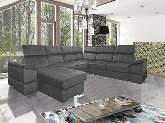 Sedačka v tvare U sivá