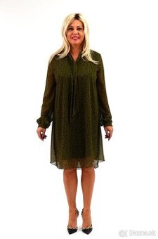 kaki šaty s bodkami