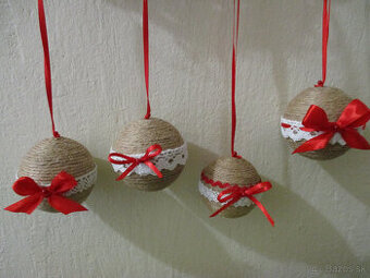 Vianočné gule jutové, menšie - 1